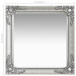 Wall Mirror Baroque Style 60x60 cm Silver