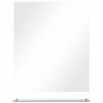 Wall Mirror with Shelf 50x60 cm Tempered Glass