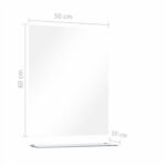 Wall Mirror with Shelf 50x60 cm Tempered Glass